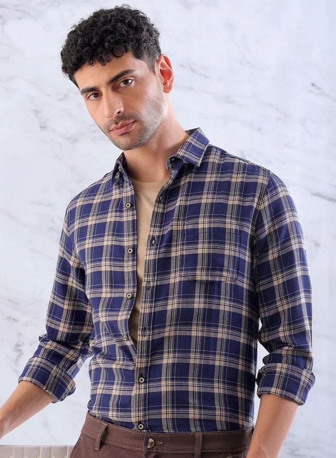 Take Two Men Slim Fit Checkered Casual Shirt By HardSoda