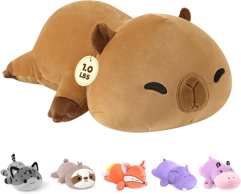 Onsoyours Original 9.8"|1.0 lbs Weighted Stuffed Animals, Cute Weighted Positive Capybara Plush Pillow Toy Soft Weighted Capybara Plushies Gift for Kids Adults - Image 1