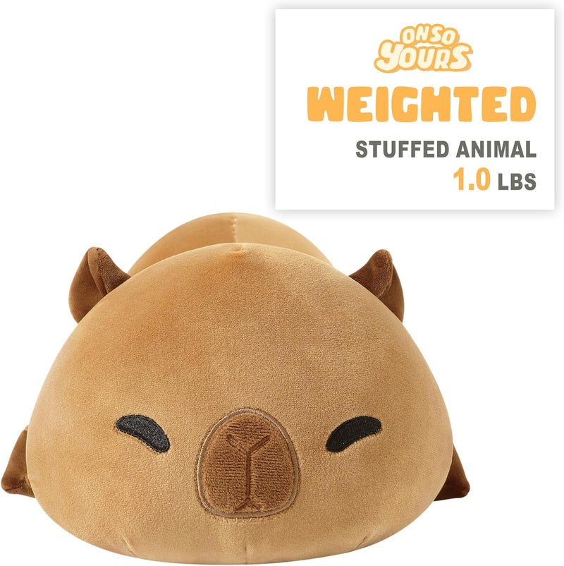 Onsoyours Original 9.8"|1.0 lbs Weighted Stuffed Animals, Cute Weighted Positive Capybara Plush Pillow Toy Soft Weighted Capybara Plushies Gift for Kids Adults - Image 2