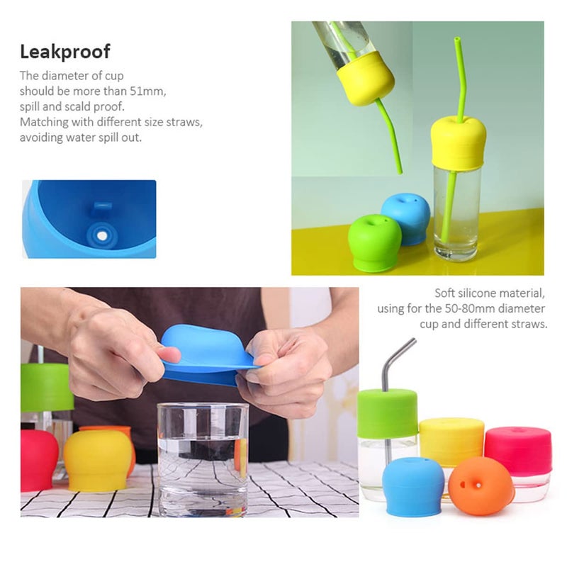 Tougs Silicone Sippy Straw Cup Lids for Toddlers Babies (Pack of 5) - 5 Drinking Straws - Reusable, Spill-proof - Stretches to Cover Tumblers, Yeti Rambler, Mason Jars, Cups and Mugs - Image 5