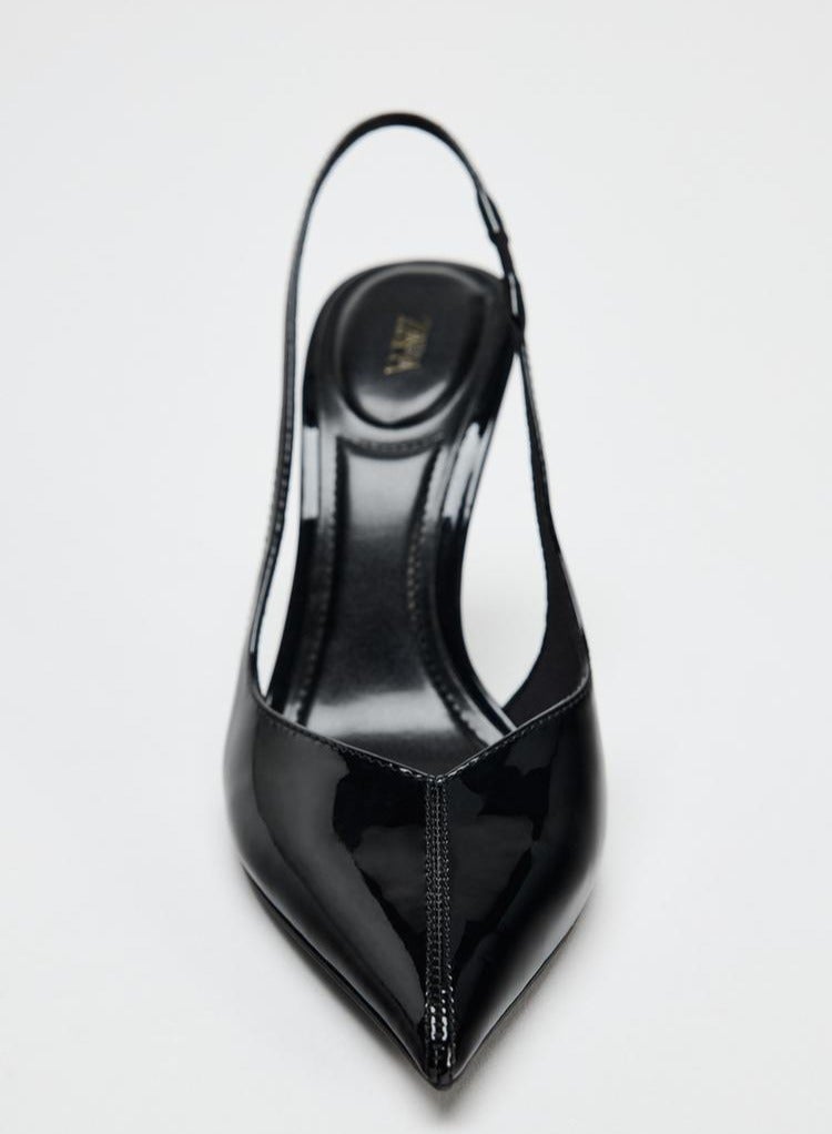 زارا حذاء براءات الاختراع ذو كعب عالي الظهر - Image 2