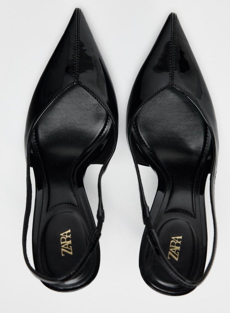 زارا حذاء براءات الاختراع ذو كعب عالي الظهر - Image 4