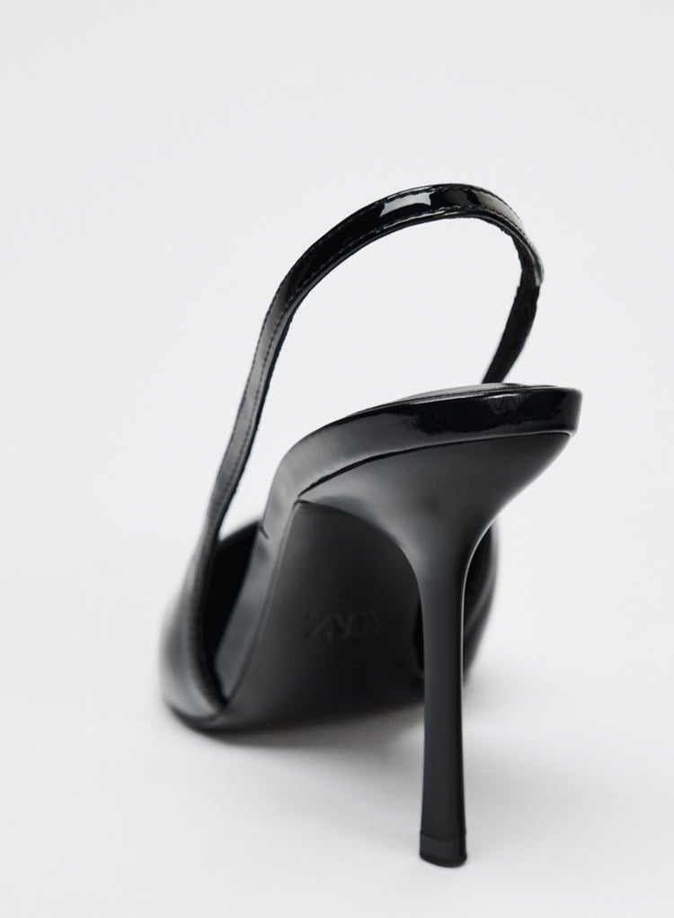 زارا حذاء براءات الاختراع ذو كعب عالي الظهر - Image 3