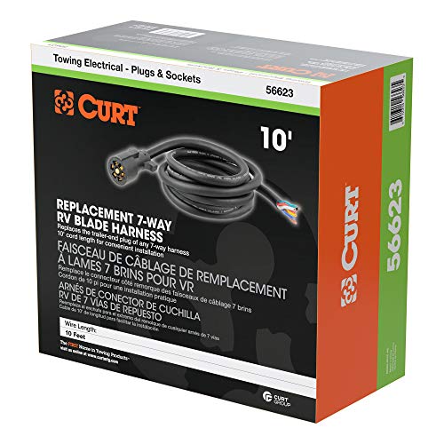 Curt موصل كابل مقطورة RV بسبعة دبابيس من CURT 56623، أسلاك مقطوعة بطول 10 أقدام، معبأة - Image 5