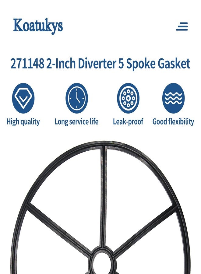 Koatukys 271148 2-Inch Diverter 5 Spoke Gasket Replacement For Pentair HiFlow Pool and Spa Multiport Valve (1/Pack) - Image 3