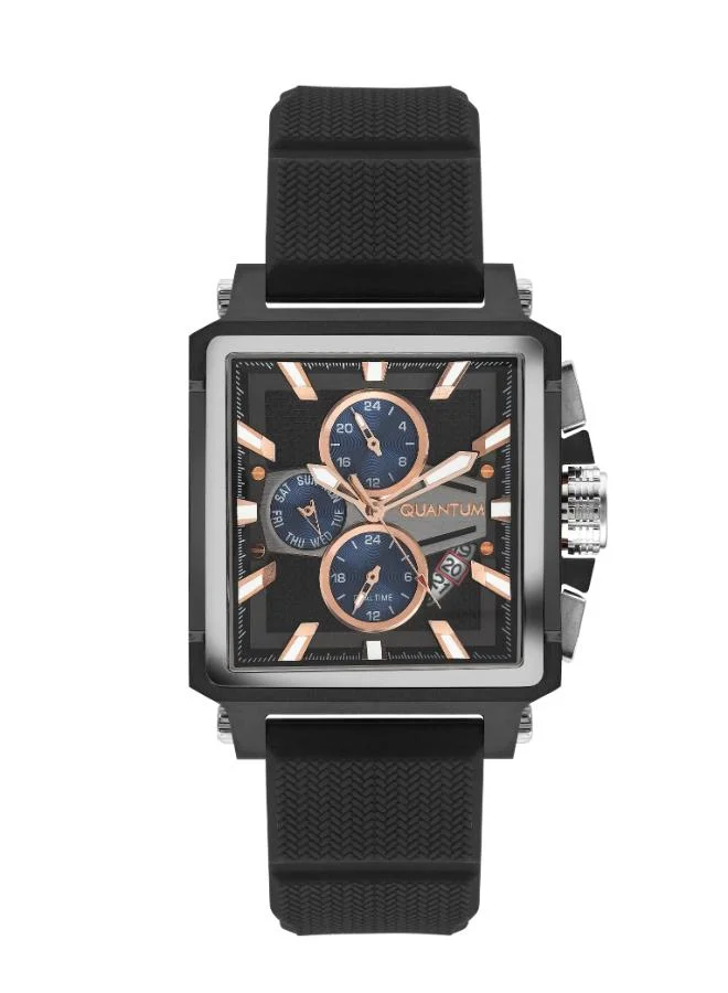 Quantum Men's Silicone Date&Dual Time Watch HNG969.650 - 41.5 mm