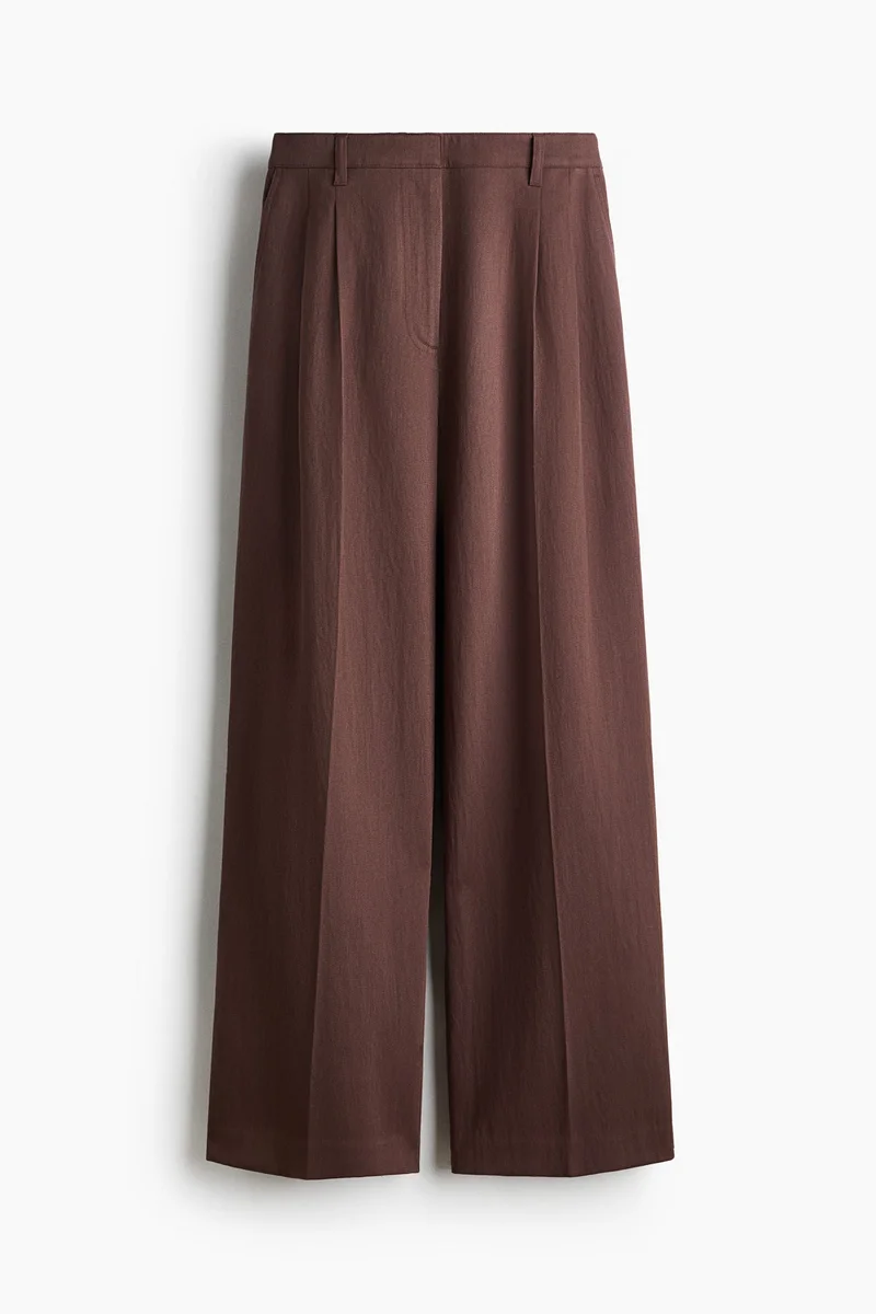 H&M Linen-blend tailored trousers
