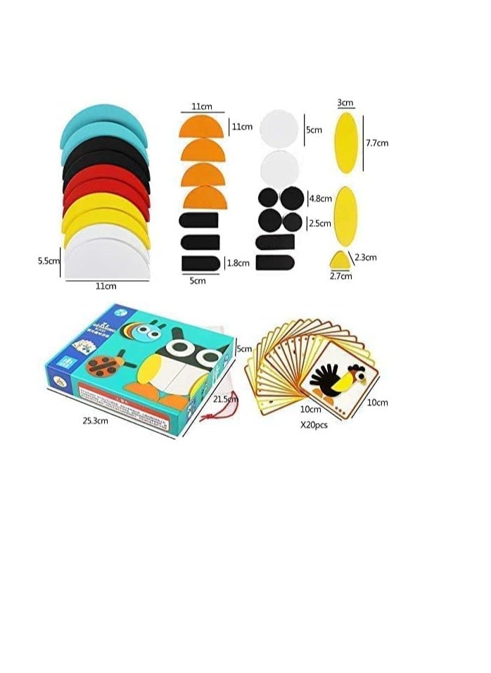 Alsafwa Geometric Animal Puzzle Blocks – Montessori Wooden Toy for Creative Thinking and Skill Development – Ages 3+  - Image 2