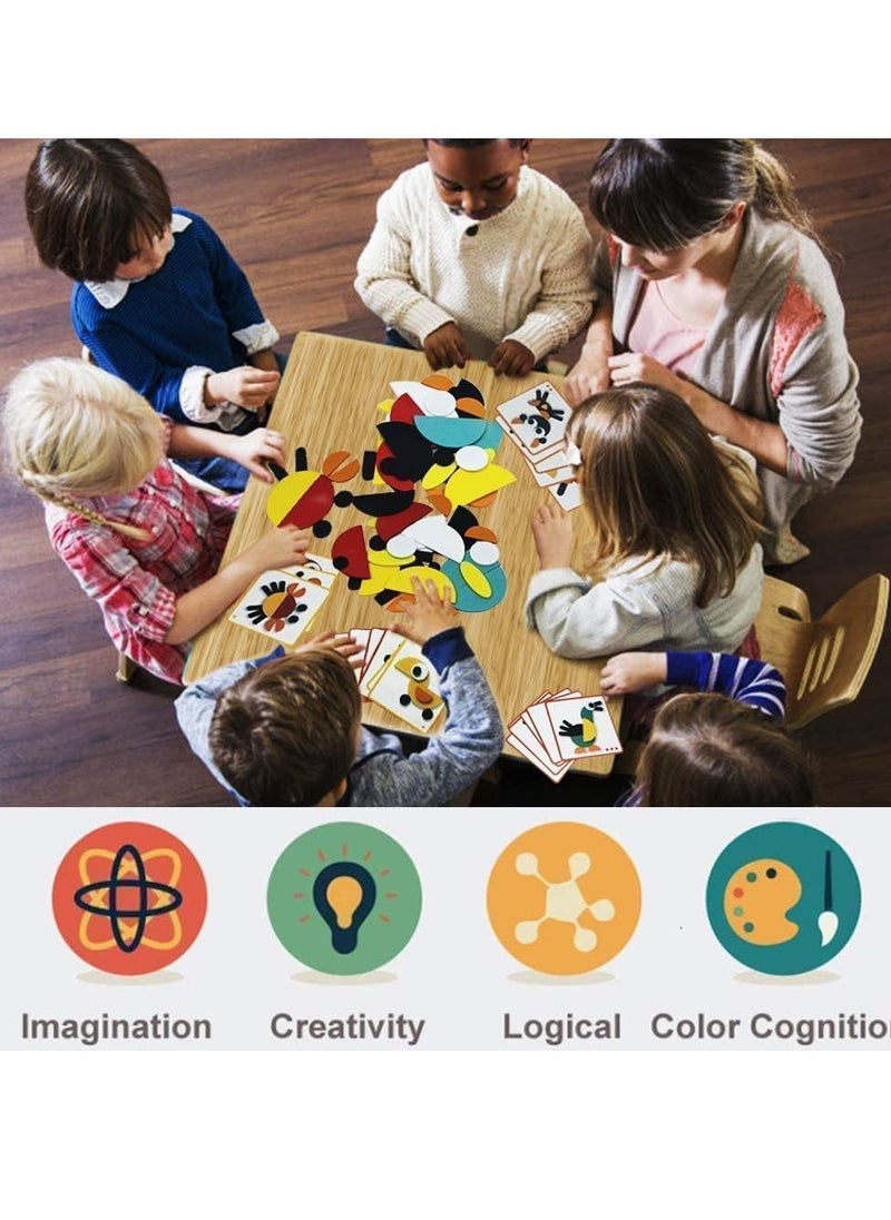 Alsafwa Geometric Animal Puzzle Blocks – Montessori Wooden Toy for Creative Thinking and Skill Development – Ages 3+  - Image 3