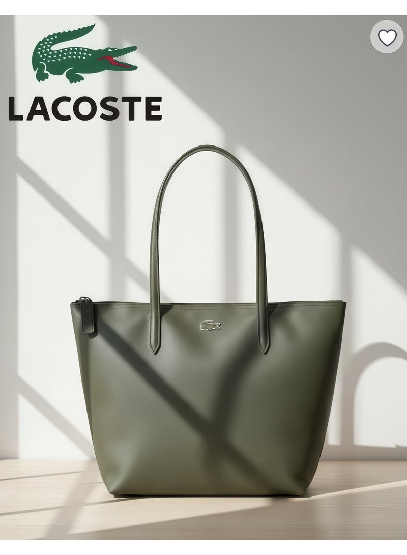 Lacoste Women's L12.12 Concept Fashion Versatile Large Capacity Zipper Handbag Single Shoulder Bag Tote Bag Camera Bag Medium - Image 1