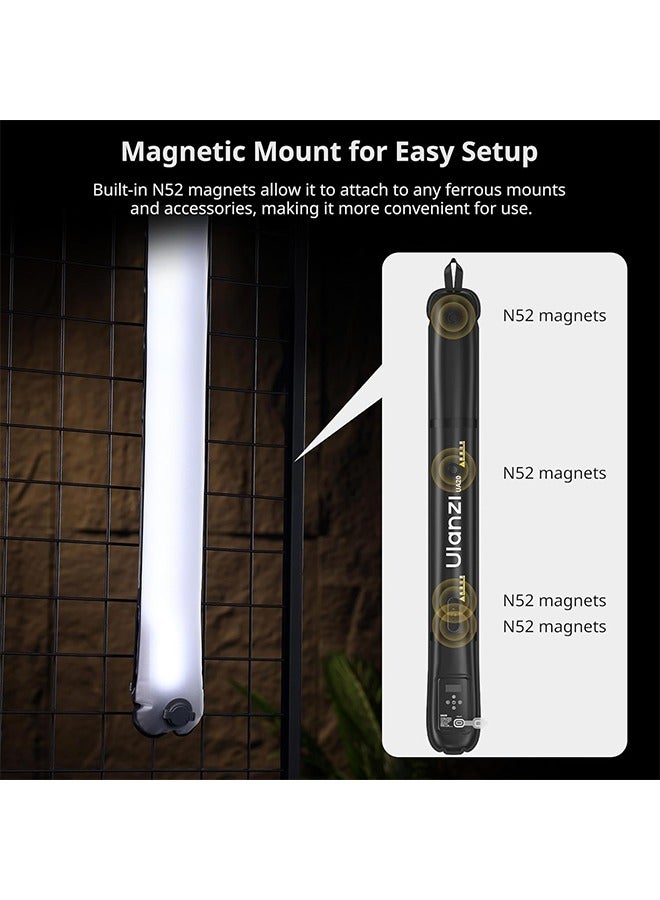 يولانزي أضواء أنبوب هواء Ulanzi UA20 القابلة للنفخ بقوة 20 واط، ضوء يدوي محمول مغناطيسي يتراوح بين 2700K إلى 6500K، ضوء لتدفق الفيديو مع نسبة CRI 95+، عصا إضاءة للتصوير مزودة بتركيب 1/4 بوصة. - Image 5