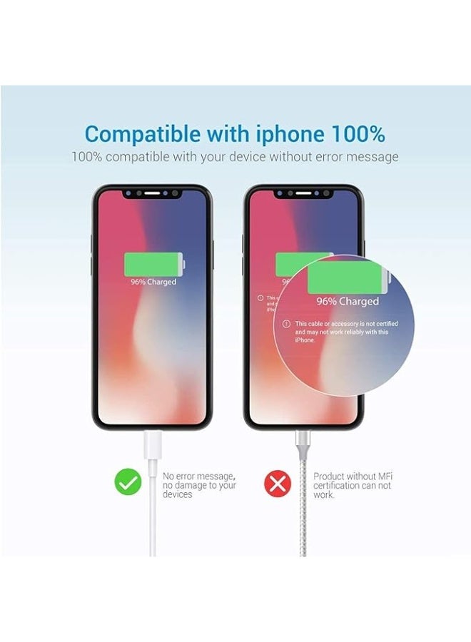 Original Cable  USB-A to Lightning Cable Compatible iPhone 13/12/11 Pro Max/XS MAX/XR/XS/X/8/7/Plus/6S iPad AirPods,iPod Touch (1M/3.3FT) Original Certified - White - Image 3