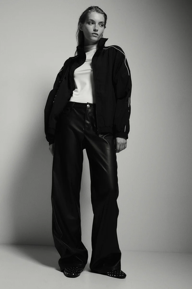 H&M Straight Coated Trousers