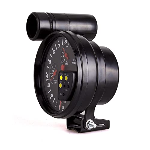 MACHSWON 5 inch Tachometer Gauge Kit Car Motor 4 in 1 RPM Meter 12V LED with Seat and Adjustable Shift Light Oil Press Water Oil Temp Sensor - Image 4