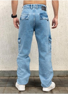 Hubberholme Mid Rise Relaxed Fit Cargo Jeans by Styli  - Image 2