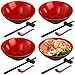 Lyellfe 16 Pieces Ramen Bowl Set, Restaurant Quality Japanese Soup Bowl, 33 Oz Unbreakable Melamine Dinnerware with - Image 2