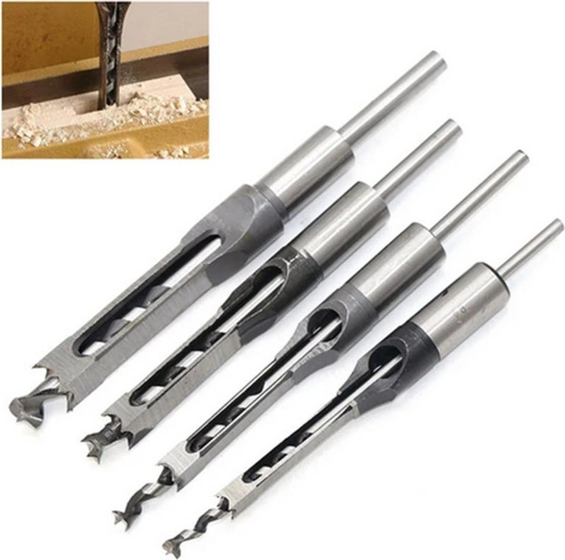 Square Hole Drill Bit Woodworking Tenon Chisel Set 8mm 38 Elecall