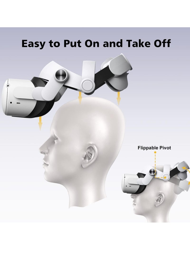 Head Strap for Oculus Quest 2 Comfort Elite Strap Replacement for Reduce Face ​Pressure Enhanced Support in VR Lightweight Adjustable Strap Accessories for Meta Oculus Quest2
