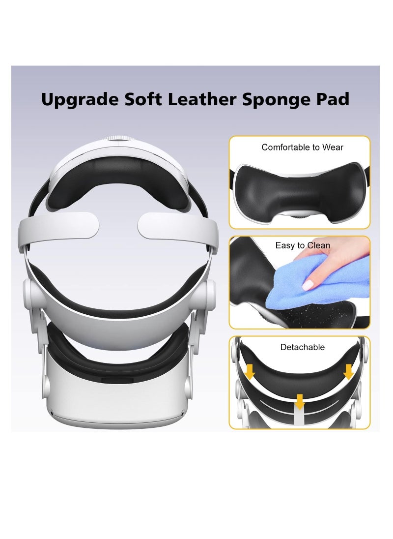 Head Strap for Oculus Quest 2 Comfort Elite Strap Replacement for Reduce Face ​Pressure Enhanced Support in VR Lightweight Adjustable Strap Accessories for Meta Oculus Quest2