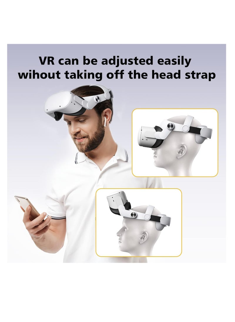 Head Strap for Oculus Quest 2 Comfort Elite Strap Replacement for Reduce Face ​Pressure Enhanced Support in VR Lightweight Adjustable Strap Accessories for Meta Oculus Quest2