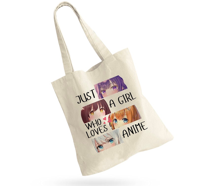 LANBAIHE Just A GL Who Loves Anime Tote Bag Anime Merch Birthday Gifts Reusable Tote Bag Gifts for Her 2LTBG06