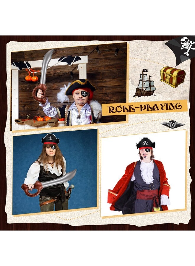 Charniol Funny Pirate Party Set Pirate Halloween Party Supplies With Felt Pirate Hats Felt Pirate Eye Patches Inflatable Swords For Pirate Fancy Dress Cosplay Party Stage Prop (18 Pcs) - Image 4