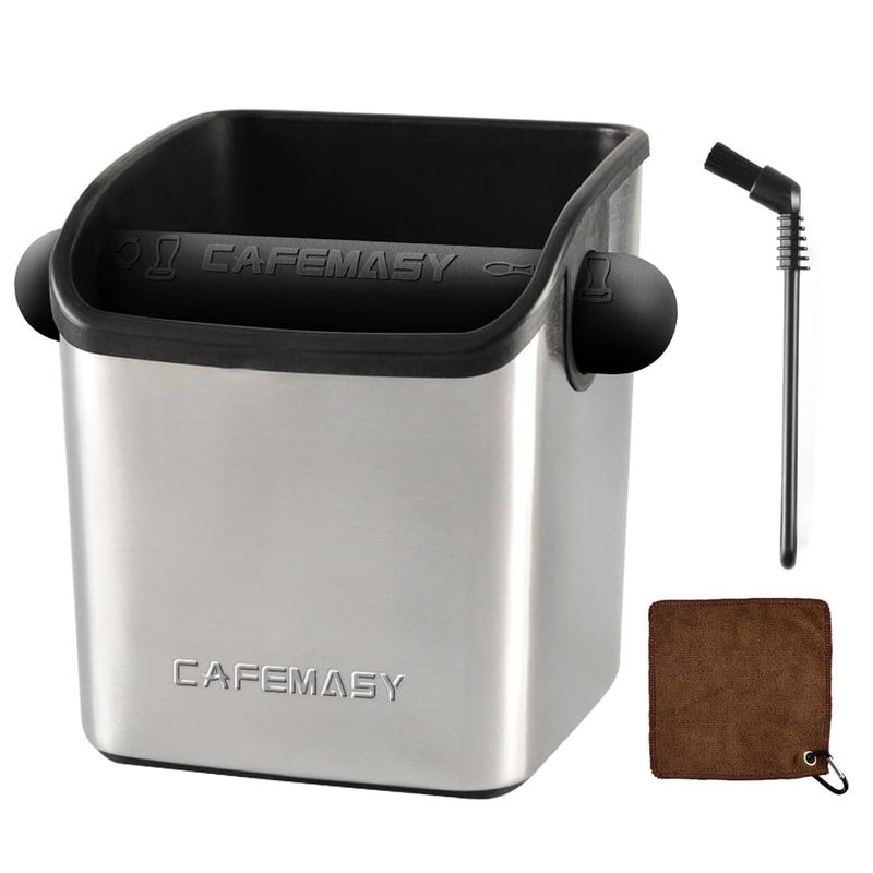 CAFEMASY Espresso Grounds Knock Box - Durable Stainless Steel Mini Coffee Grind Knock Box with Removable Knock Bar and Non-slip Base Espresso Accessories for Baristas - Image 1