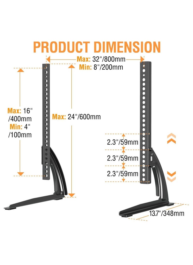 JAJEEK حامل تلفاز عالمي للطاولة لشاشات 27-55 بوصة – ارتفاع قابل للتعديل، قاعدة قوية لشاشات LCD/LED/Plasma، يدعم حتى 88 رطل، متوافق مع VESA 800x400mm - Image 4