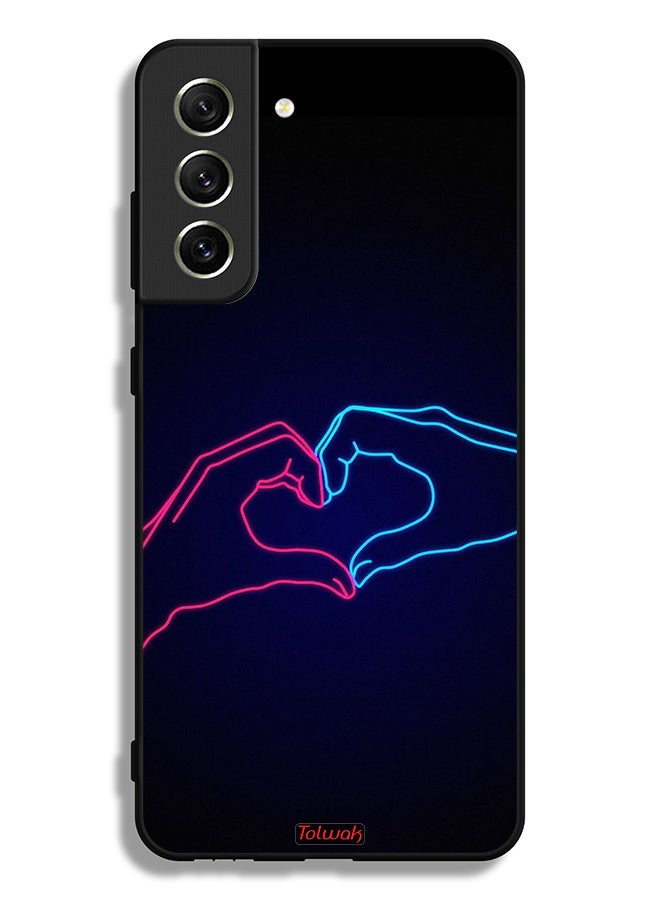 Tolwak Samsung Galaxy S21 FE 5G Protective Case Cover Touching Hand Making Heart - Image 3