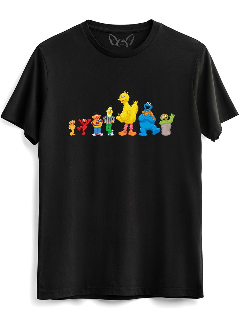 Alfa Tshirt Sesame Street Digital Printed Black Tshirt  - Image 1