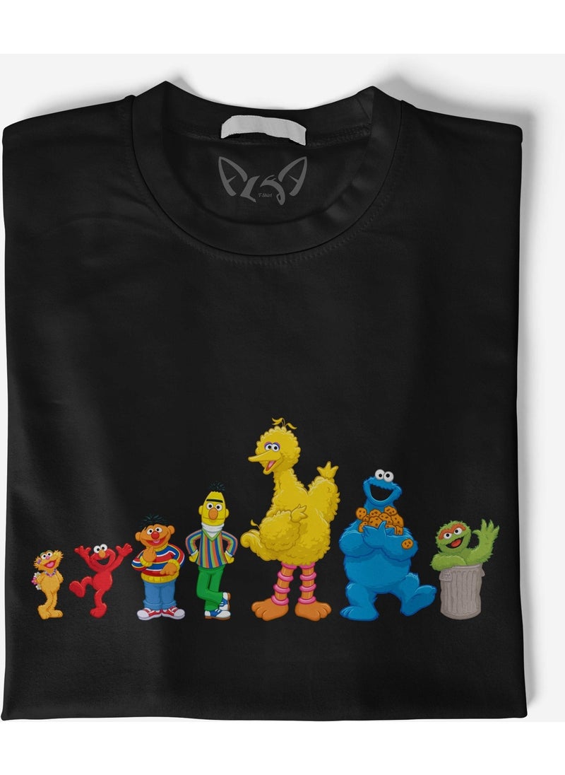 Alfa Tshirt Sesame Street Digital Printed Black Tshirt  - Image 3