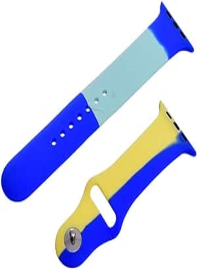 Generic Silicone Adjustable And Expandable Watch Strap With Colorful Design For Unisex Compatible With Smart Watches 42/44/45 MM - Multicolor