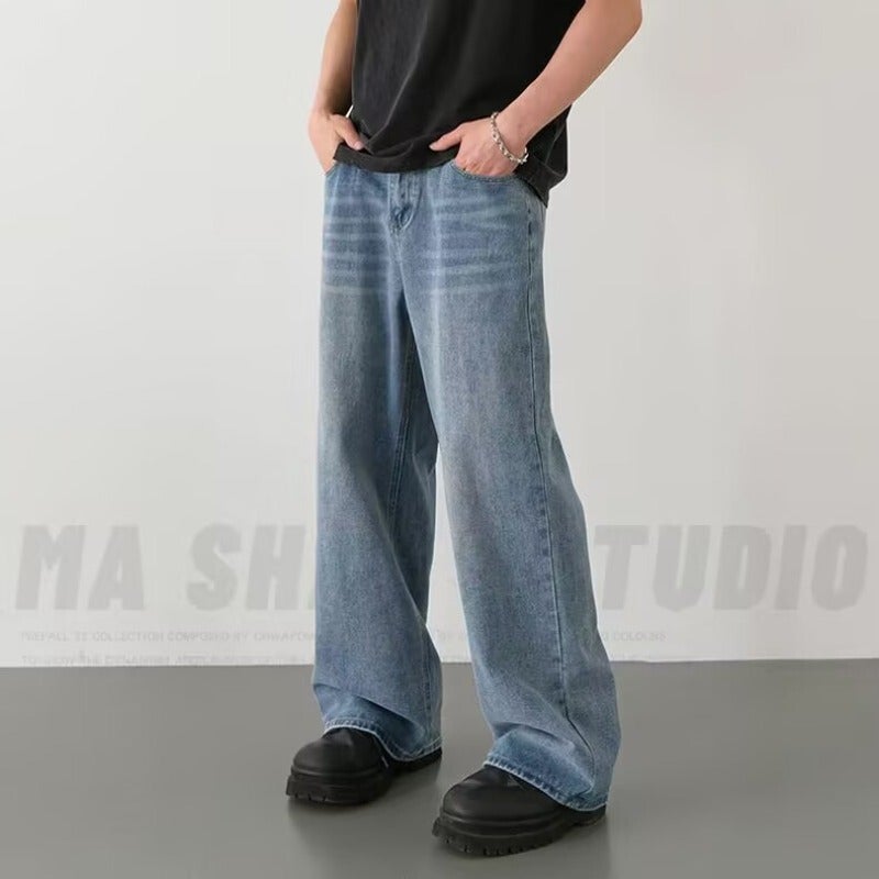 Unisex Classic Denim Jeans Loose Fit Daily Outdoor Wear - Image 1