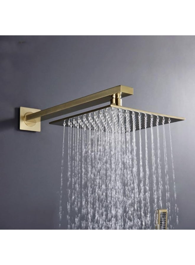 YD Luxury 3-Way Rainfall Shower System with Handheld Spray and Tub Spout - Concealed Wall-Mounted Bathroom Fixture Set - Modern Square High-Pressure Shower Combo with Thermostatic Valve Control - Image 3