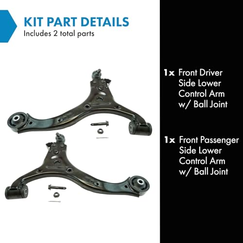 TRQ Front Lower Control Arm with Ball Joint Set Compatible with 2007-2008 Hyundai Entourage 2006-2014 Kia Sedona - Image 2