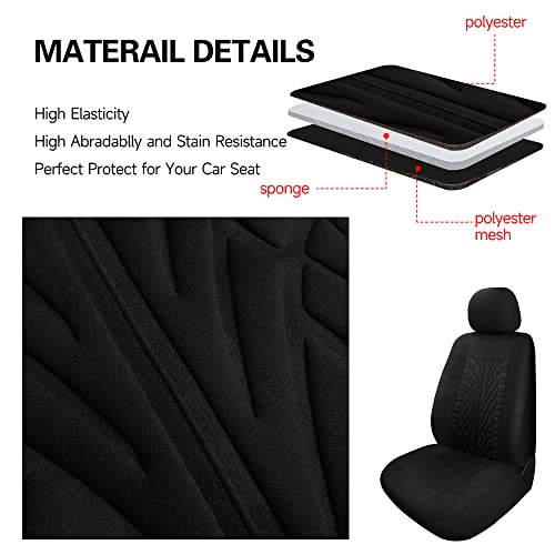 Pariitadin Car Seat Covers Front Pair, Washable and Breathable Seat Covers for Cars, Universal Fit Car Interior Covers for Most Sedan Truck SUV, Black - Image 5