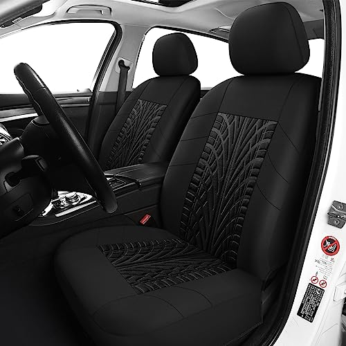 Pariitadin Car Seat Covers Front Pair, Washable and Breathable Seat Covers for Cars, Universal Fit Car Interior Covers for Most Sedan Truck SUV, Black - Image 1