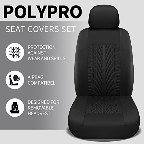 Pariitadin Car Seat Covers Front Pair, Washable and Breathable Seat Covers for Cars, Universal Fit Car Interior Covers for Most Sedan Truck SUV, Black - Image 2
