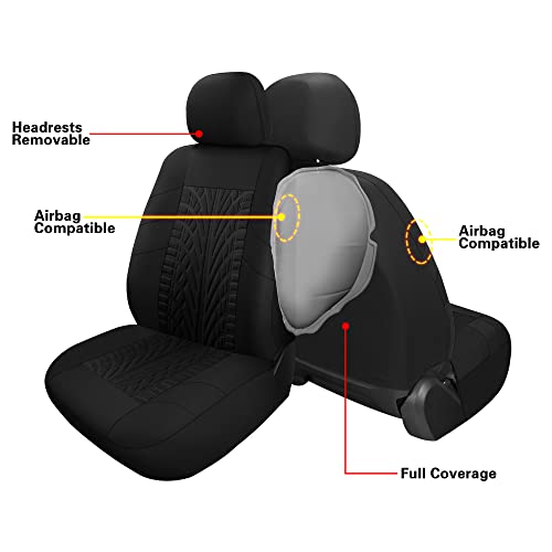 Pariitadin Car Seat Covers Front Pair, Washable and Breathable Seat Covers for Cars, Universal Fit Car Interior Covers for Most Sedan Truck SUV, Black - Image 4