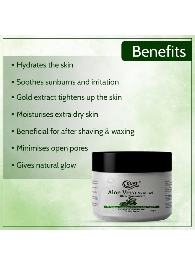 Quat 100% pure Aloe Vera Gel Clear Transparent for Natural Glowing Skin for both Women&Men (100ml) - Image 2