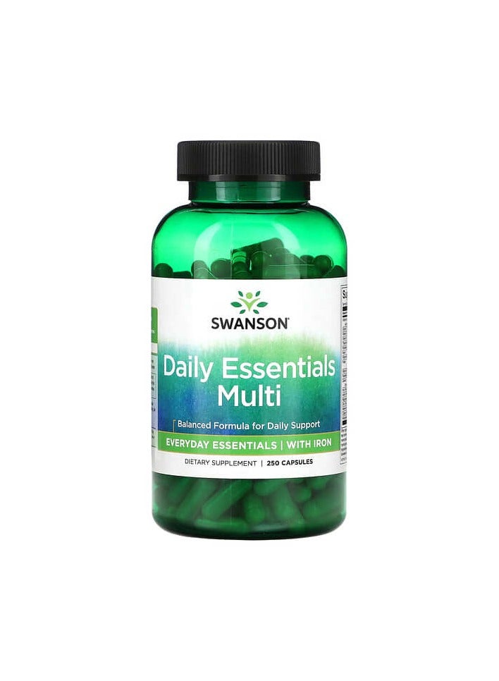 Daily Essential Multi with Iron, 250 Capsules