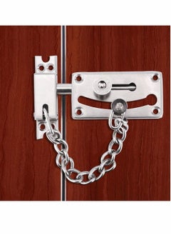 SYOSI Slide Bolt Latch Gate Latches Safety Door Lock with Anti-Theft Chain and Spring Heavy Duty Stainless Steel Brushed Nickel Finish Slide Bolt Latch Gate Latches Safety Door Lock  - Image 3