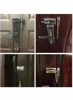 SYOSI Slide Bolt Latch Gate Latches Safety Door Lock with Anti-Theft Chain and Spring Heavy Duty Stainless Steel Brushed Nickel Finish Slide Bolt Latch Gate Latches Safety Door Lock  - Image 2