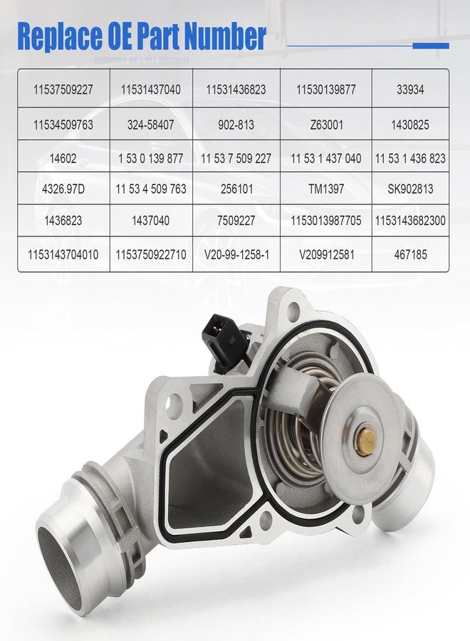 مجموعة غطاء منظم حرارة من الألومنيوم المُحسّن من C-Tzu لسيارات BMW 323، 325، 328، 330، 525، 528، 530، X3، Z3، Z4، X5 موديلات 1999-2006 - بديل للأرقام 11537509227، 11531437040، 11531436823 - Image 4