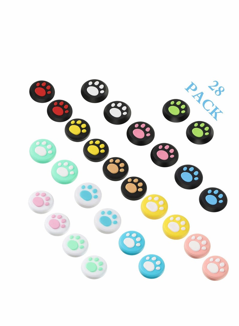 SYOSI Thumb Grip Caps 28 Pieces Replacement Cat Claw Analog Stick Cover Soft Silicone Cover for Nintendo Switch Joy-Con Controller - Image 1