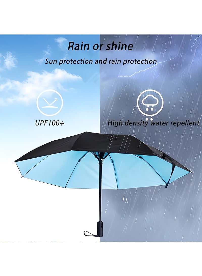 3-in-1 Mini Cooling Umbrella with Built-in Fan & Mist Spray, UPF50+ Sun Protection, Windproof & Portable Folding Umbrella for Outdoor, Beach & Walking - Image 2