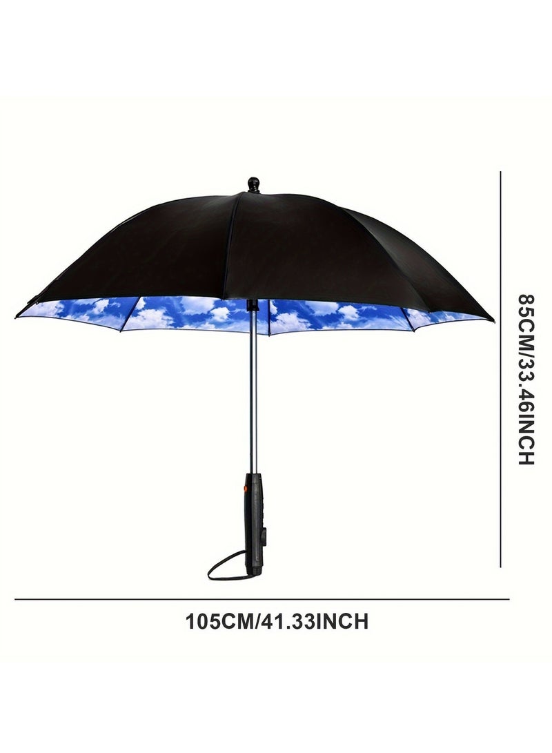 3-in-1 Mini Cooling Umbrella with Built-in Fan & Mist Spray, UPF50+ Sun Protection, Windproof & Portable Folding Umbrella for Outdoor, Beach & Walking - Image 5