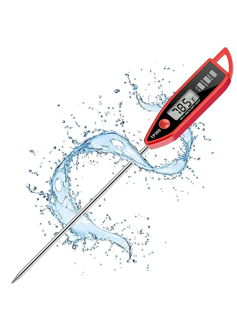 Excefore ميزان حرارة رقمي سريع القراءة للحوم للمطبخ لطهي الطعام والحلوى والسوائل والشموع، مقاوم للماء، للطعام واللحوم والحليب وشواية الشواء ومياه الاستحمام، مسبار طويل - Image 1