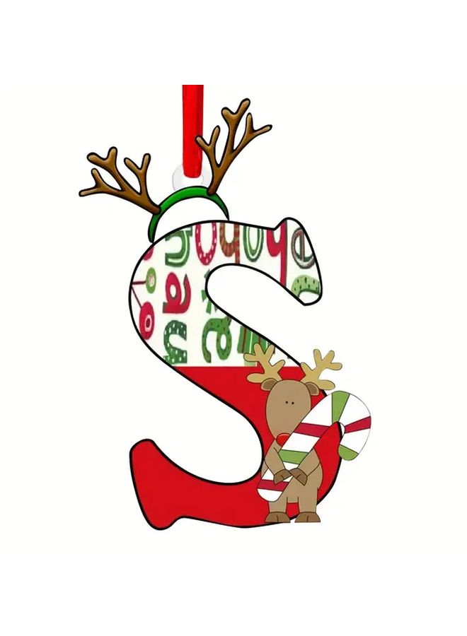 Red Rope Christmas Ornaments Set of 26 Acrylic Alphabet Decor with Golden Accents for Home Party Wedding Holiday - Image 5