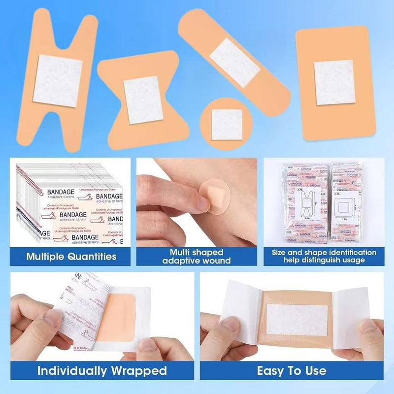 1 Pack 60 Pieces Multi Bandages Breathable Flexible Patches For First Aid Emergency Wound Care Travel Home Use Cuts Scrapes Bug Bites - Image 3